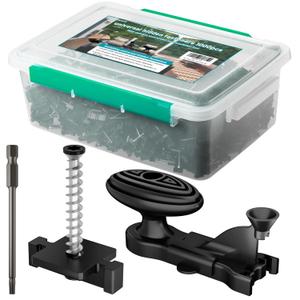 ZONEGRACE 1000 PCS Hidden Deck Fasteners for Composite Decking Board,Composite Deck Clips & Plastic Hidden Fastners with Stainless Steel Screws & Installation Tools, Universal Nylon Clips for Decking