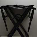Tall Directors Chair Foldable 46'', Makeup Chair Black for Makeup Artist, 250lbs Capacity Solid Hardwood,Black