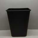 Amazon Basics Rectangular Commercial Office Wastebasket, Easy to Clean, Space-Saving, 10 Gallon, Black