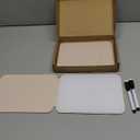 Dunzoom 2 Pcs Small Glass Desktop Whiteboard with Reversable Stand 8 x 6 Inch Mini Dry Erase White Board Easel with 2 Markers Reusable Desk Notepad for Home Office School Supplies (White)