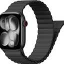 Magnetic Sport Bands for Apple Watch Band 40mm 38mm 41mm 42mm 44mm 45mm 46mm iWatch bands for Women Men,Silicone Loop Strap Wristband for Apple Watch Series 11 10 9 8 7 6 5 4 3 SE 3/2nd Ultra/3/2 49mm (01-Black)