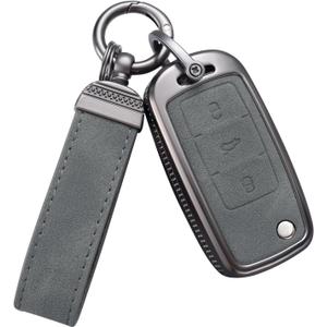 YO&YOYE Compatible withVW Volkswagen Key Fob Cover with Keychain Leather Key Protector