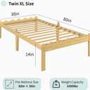 FSCHOS 14 Inch High Bamboo Twin XL Bed Frame, Platform Wood