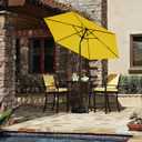 JEAREY 7.5FT Patio Umbrella Market Table Umbrella with 6 Sturdy Ribs, Push Button Tilt/Crank Outdoor Umbrella for Garden, Deck, Backyard, Pool and Beach,Yellow