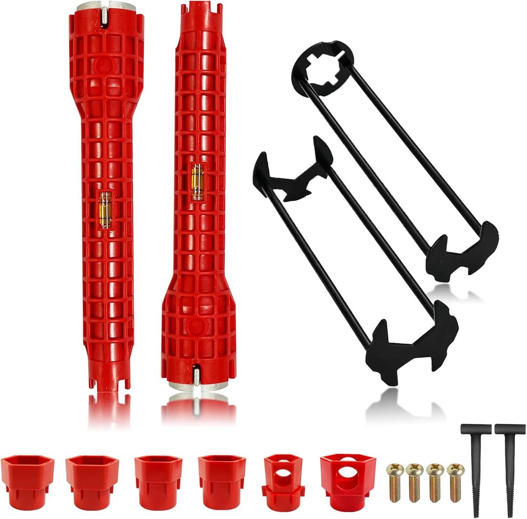 Multifunctional Kitchen Faucet Sink Basin Wrench, Kitchen Drain Tub Removal nut Plumbing Plumber, 8 in 1 and 14 in 1 Four-jaw Hex Wrench, for Tight Spaces Installation and Repairs Tools