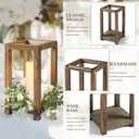 12Pcs Wooden Lanterns Wedding Centerpiece for Decorative, Rustic Candle Holder Decorative for Wedding Party, Flameless Candle Lantern for Valentine Wedding Table Decor