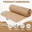 12" x 10 yd Burlap Table Runners, Jute Burlap Runner for Table, Fabric Roll with Finished Edges, Ideal for Weddings, Placemats, Crafts, Home Decoration, Gardening