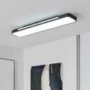 Modern LED Ceiling Light, 60W 6000K Linear Black Flush Mount Light Fixture, 39.4'' Low Profile Light Fixture Long LED Ceiling Lamp for Bedroom Living Room Hallway Kitchen (Cool White Light)