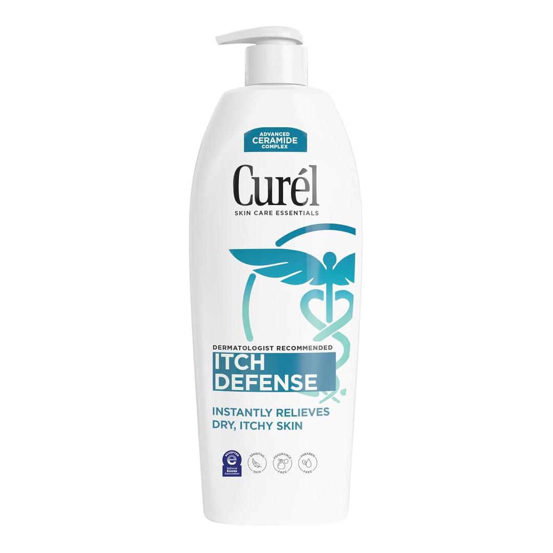 Curel Itch Defense Calming Body Lotion, Moisturizer for Dry, Itchy Skin, Body and Hand Lotion, with Advanced Ceramide Complex, Pro-Vitamin B5, Shea Butter, 20 Oz (20 Fl Oz (Pack of 1))