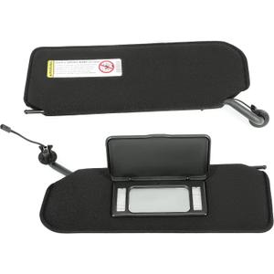 HECASA Pair Sun Visor with LED Lights Compatible with 1997-2004 Chevrolet Corvette C5 Replacement for 10442033 10442034 Left Driver & Right Passenger Side Sun Shades Black