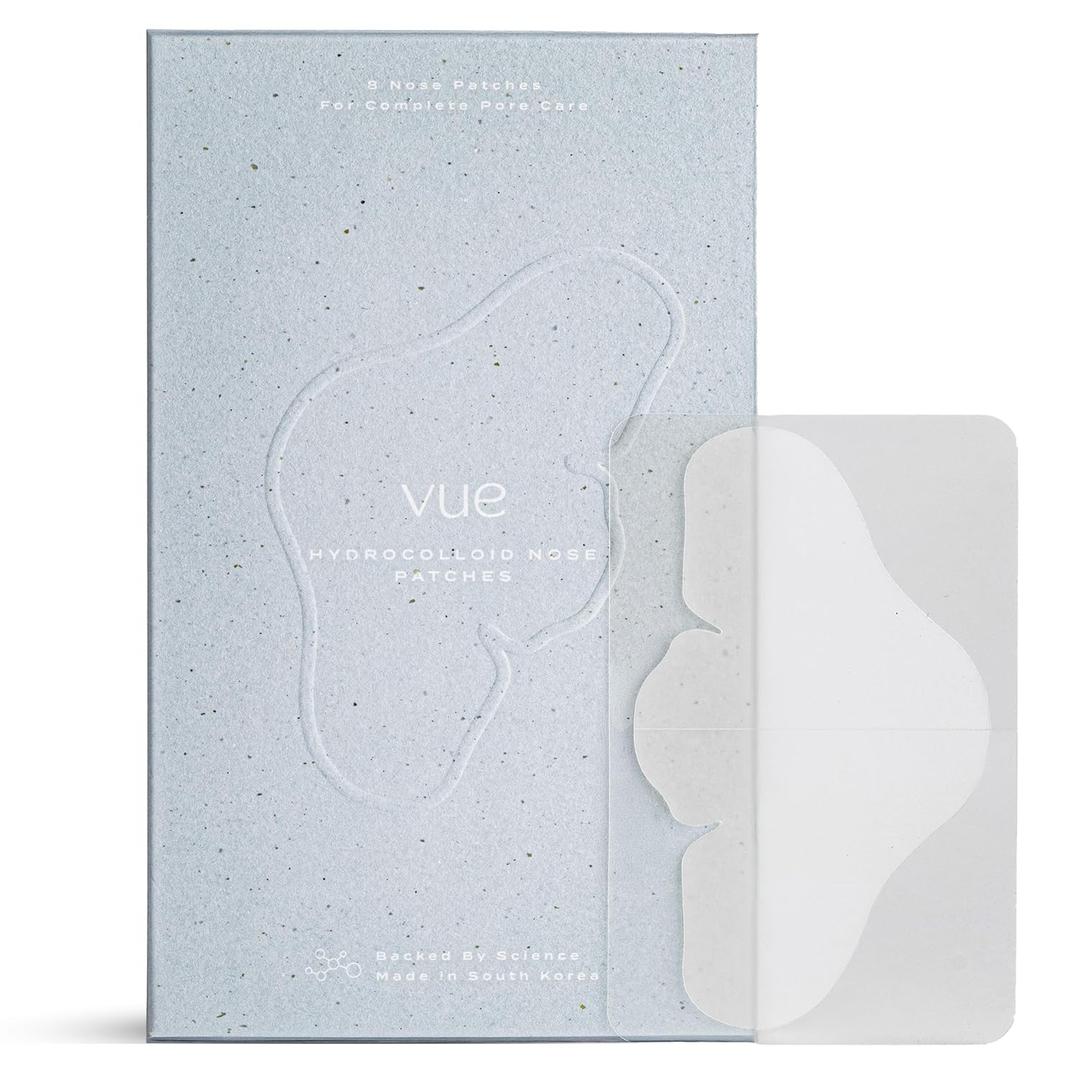 Vue Hydrocolloid Nose Patches - Nose Pore Strips for Blackheads, Sebum and Oil Control, Gentle for All Skin Types (8-Count)