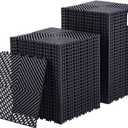 VEVOR Interlocking Drainage Mat, 12” x 12” Modular Interlocking Cushion, 55 Pcs Splicing Drainage Mats, Non-Slip Black PP Drainage Floor Tile and Shower Mat, for Garage, Garden, Kitchen & Outdoor