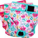 Paw Legend Washable Reusable Female Dog Period Diapers for Heat Doggie Puppy Diapers for Female Dogs (3 Pack, Large) (Large (17.5''-27'' Waist), Flower)