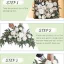 Faux Arch Flower Swag Set of 2 for Wedding Welcome Signs Floral Swag Wedding Reception Ceremony Signs Decor (White)