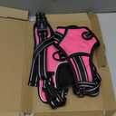 PHOEPET Reflective Dog Harness Breed Adjustable No Pull Vest with Handle 2 Metal Rings 3 Buckles [Easy to Put on & Take Off](XL, Pink)