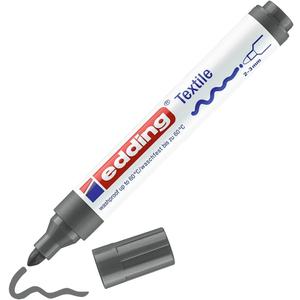 edding 4500 textile marker - grey - 1 pen - round nib 2-3 mm - permanent fabric markers for drawing on textiles, wash-resistant up to 60 C - marker pens for fabric lettering