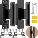 4.5" Hidden Door Hinge/Concealed Hinges,Invisible Hinges,Invisible Door Silent Door Hinge 110 Degree Swing Hinge 2-Way Adjustable Butt Hinge 4.5 x 2 x 1 (2, Black)