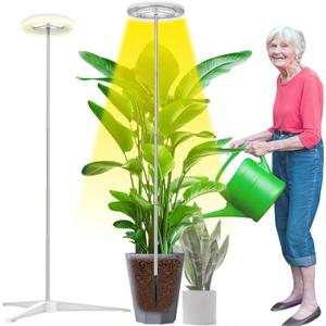 Grow Light for Indoor Plants with Tripod Stand, Full Spectrum Plant Lamp 61" Tall Halo Grow Lights for Plant with Automatic Timer, 72 LEDs Plant Light Height and Brightness Adjustable