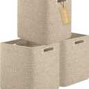 OIAHOMY Storage Cubes, 13 Inch Cube Storage Organizer, Collapsible Storage Bins, Baskets for Organizing, Storage Bins for Shelves-Brown, 3-PACK