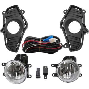Driving Fog Lights Assembly Compatible with 2019-2023 R-A-V-Four Pair Clear Len Fog Lamps w/Switch & Wiring Harness Driver Side and Passenger Side