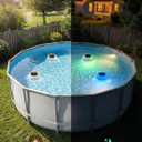 Brightown Floating Pool Lights Solar Powered 2 Pack, RGBWW Solar Pool Lights Chlorine Tablet Floater with 20+ Light Effects, Remote Control, IP68 Waterproof Pools Light for Pools, Hot Tubs, Party