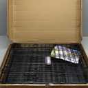 MidWest Homes for Pets 24-Inch iCrate Folding Dog Crate with Divider Panel, Leak-Proof Tray & Secure Latches  Metal Wire Kennel for Small Breeds  Portable, Durable & Easy to Assemble (24.8"L x 17.9"W x 19.5"H, Black)
