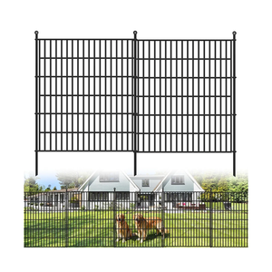 10 Panels No Dig Garden Fence, 40 in(H) X 24.2 ft(L) Metal Fence Panels, Thickened Rustproof Garden Fencing, Animal Barrier Fence for for Dogs, Rabbits, Landscape, Patio