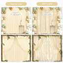 Light Champagne Backdrop Curtains with Lights String for Parties,10x10FT Wrinkle Free Wedding Photo Backdrop Curtains for Baby Shower Birthday Ceremony Reception Home Party Decorations-5ft x 10ft