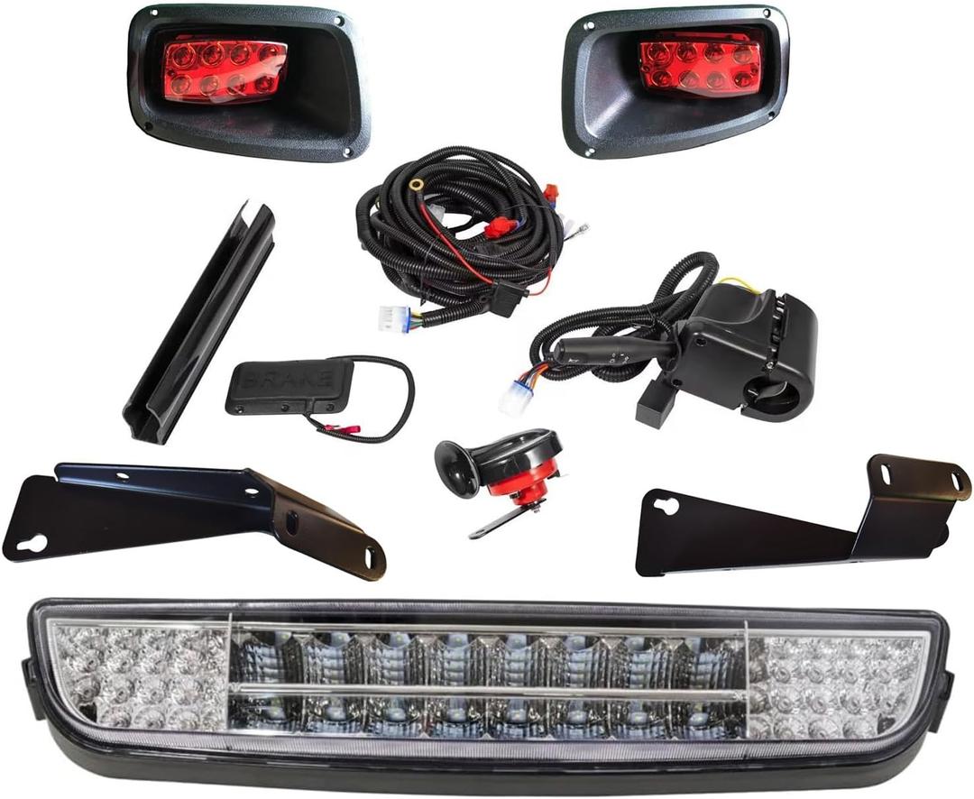 Dr.Acces E-Z-GO TXT Complete Ultimate LED Light Bar Kit with Turn Signals, Hazard Flasher, Horn and Brake fits EZGO TXT Electric Golf cart (Years 1994.5-2013)