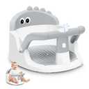 Baby Bath Seat for Babies 6 Months & Up Sitting Up, Non-Slip Baby Bath Chair with Suction Cup, Safe and Comfortable Portable Infant Bath Seat for Bathroom, Bathtub Tub, Easy to Clean (Grey)