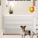 Retractable Baby Gates, Mesh Dog Gate for Doorways, 33.6" Tall, Expands to 55" Wide,Pet Safety Essential Fit for Baseboards, Wide Toddlers Gates for Hallways, Indoor & Outdoor,White