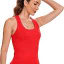 MathCat Workout Tank Tops for Women Sleeveless Gym Tops Seamless Racerback Athletic Yoga Shirts (XS-L) (Red, S)