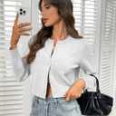2 x ELLEVEN Women's Cropped Cardigan Sweaters, Light Weight Knit Sweater Cute Short Button up Cardigans Trendy Fashion Clothing (Gray, XS)