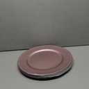 MAONAME 13" Pink Charger Plates, Plastic Plate Chargers with Beaded, Round Charger for Dinner Plates, Plate Chargers for Wedding, Table Decor, Set of 6