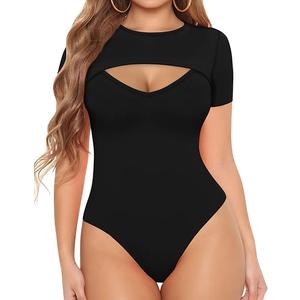MANGOPOP Cutout Bodysuits for Women  Body Suit Tank Top for Going Out L