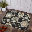 Lahome Floral Washable Area Rugs - 2x3 Non-Slip Small Entryway Rug Indoor, Throw Stain Resistant Kitchen Rugs Soft Black Paisley Print Bathroom Mats DoorMat Carpet for Bedroom Laundry Living Room Sink