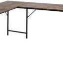 FurnitureR 66'' L-Shaped Corner Storage Shelf Space-Saving Gaming Labtop Table for Home Office PC Workstation Study Room Computer Desk, Brown and Black