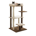 Modern Cat Tree Tower with Extra Large Platform Perch Bed for Maine Coon and Big Couch Sofa for Multiple Cats