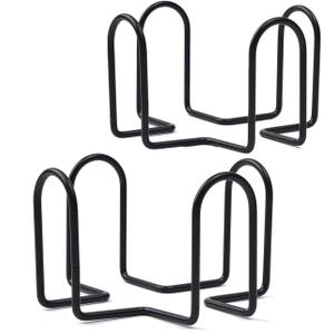 Coaster Holder 4.3 Inch Black Iron Metal Holder Storage Caddy for Both Round and Square Coasters Fit 4 to 9 Pieces Coasters (2 PC)