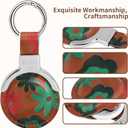 2 x Genuine Leather Keychain Holder 4 Pack Compatible with Airtag Holder,Secure Case with Airtag Keychain (Classic Brownhalf Hole)