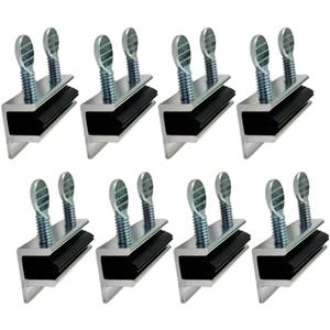 QCAA Sliding Window Security Lock with Vinyl Lining, Child Proof Lock, Aluminum, Silver, 8 Pack, Made in Taiwan