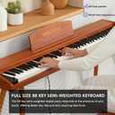 UISCOM Digital Piano Keyboard 88 Key Semi-Weighted for Beginners,Full Size Electric Piano with Stand,Triple Pedal,Adapter,Sheet Music Stand,Headphone,USB-MIDI Compatible,Wood Brown, URS25 with Stand