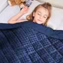 yescool Weighted Blanket 7 Pounds Blue Twin Size Cooling Weighted Throw Blanket, Minky Heavy Blankets Warm Weighted Comforter, Big Washable Thick Blankets Gift for 60-90lbs, 40 * 60in