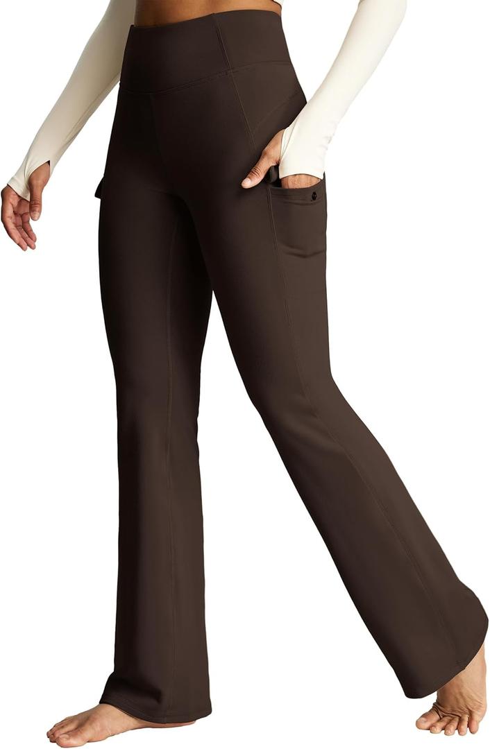 Heathyoga Cargo Pants Women Fleece Lined Leggings Waterproof Hiking Pants Women Thermal Pants Warm Wide Leg Sweatpants Winter (M)