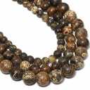 Yochus 45pcs Round Loose Brown Crack Old Agate Beads for Bracelet Beads8mm Gemstone Bead Round Loose Stone Beads for Jewelry Making DIY Bracelet Necklace Earrings