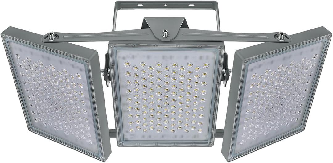STASUN LED Flood Light Outdoor, Flying Series Pro 600W 60000lm Outdoor Arena Lighting, IP66 Waterproof Commercial Floodlight, 6000K, 3 Panel Adjustable Stadium Lights for Parking Lot, Sport Court