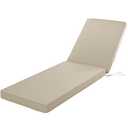 Comcaver Chaise Lounge Cushion Outdoor, Waterproof and Stain-Resistant Lounge Deck Reclining Chair Cushions for Patio Furniture Lawn Pool Resort Hotel, 72x21x3 Inch, Set of 4, Cream