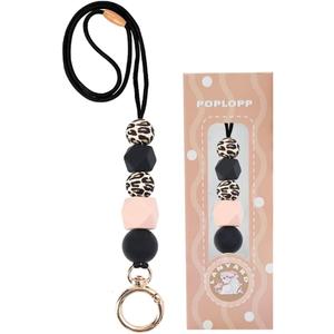 3 x Teacher Lanyards for ID Badges and Keys, Cute Silicone Beaded Lanyard for Women Nurse Employees Students