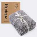 Super Soft Throw Blanket 50x60 Inches, Half-Side Plush Fuzzy Blanket for Couch, Sofa, Bed & Chair, Warm Cozy Lightweight Knit Blanket for Fall & Winter (Grey)