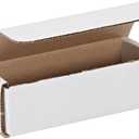 Aviditi White Corrugated Cardboard Mailing Boxes, 6" x 2" x 2", Pack of 50, Crush-Proof, for Shipping, Mailing and Storing